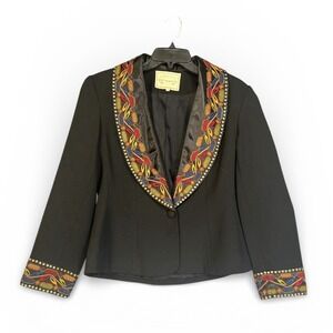 Vintage Double D Ranch Embroidered Blazer Jacket Small S Studded Western Rodeo